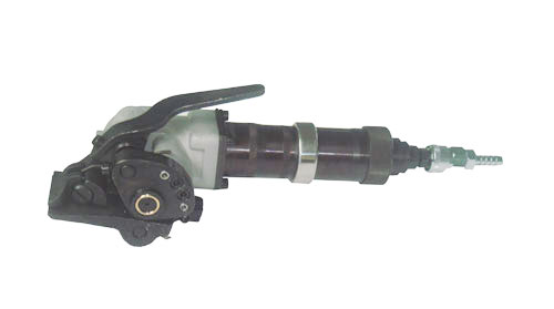 Pneumatic steel strapping tensioner